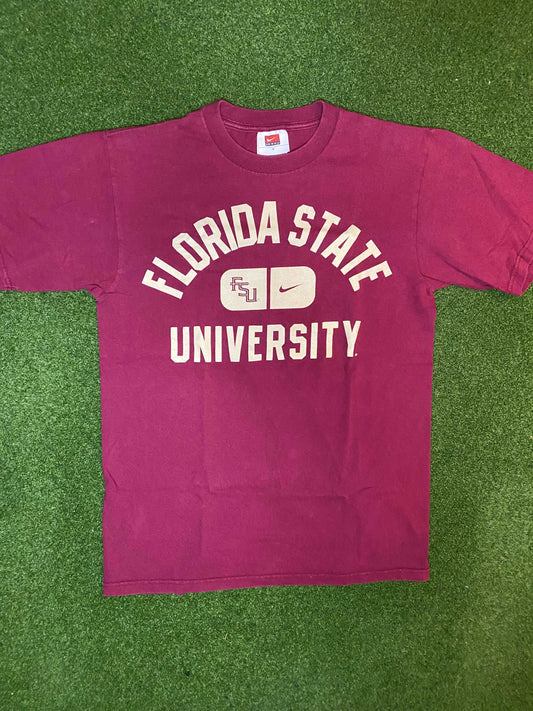 90s Florida State University Seminoles - Nike - Vintage College Tee Shirt (Small) Gametime Vintage