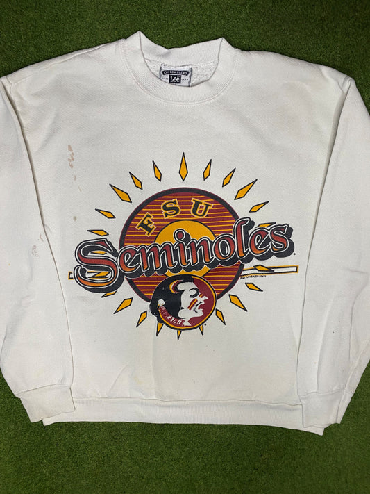 90s FSU Seminoles - Vintage College Sweatshirt (Medium) - Gametime Vintage