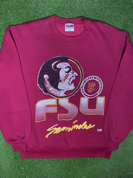 90s Florida State Seminoles - Vintage College Sweatshirt (Large) 