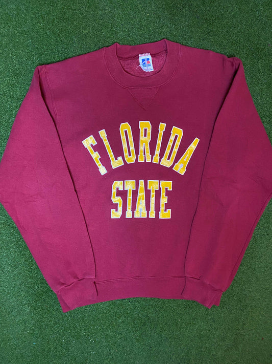 90s Florida State Seminoles - Vintage College Crewneck Sweatshirt (Medium) - Gametime Vintage