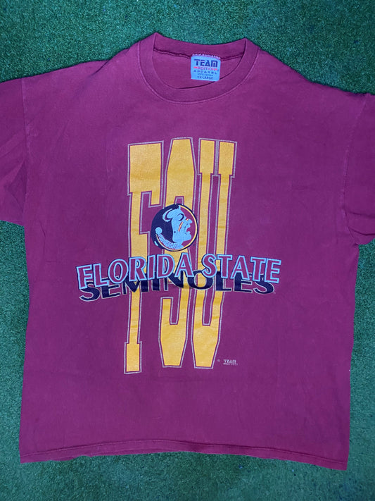 90s Florida State Seminoles - Vintage College T-Shirt (2XL) Gametime Vintage