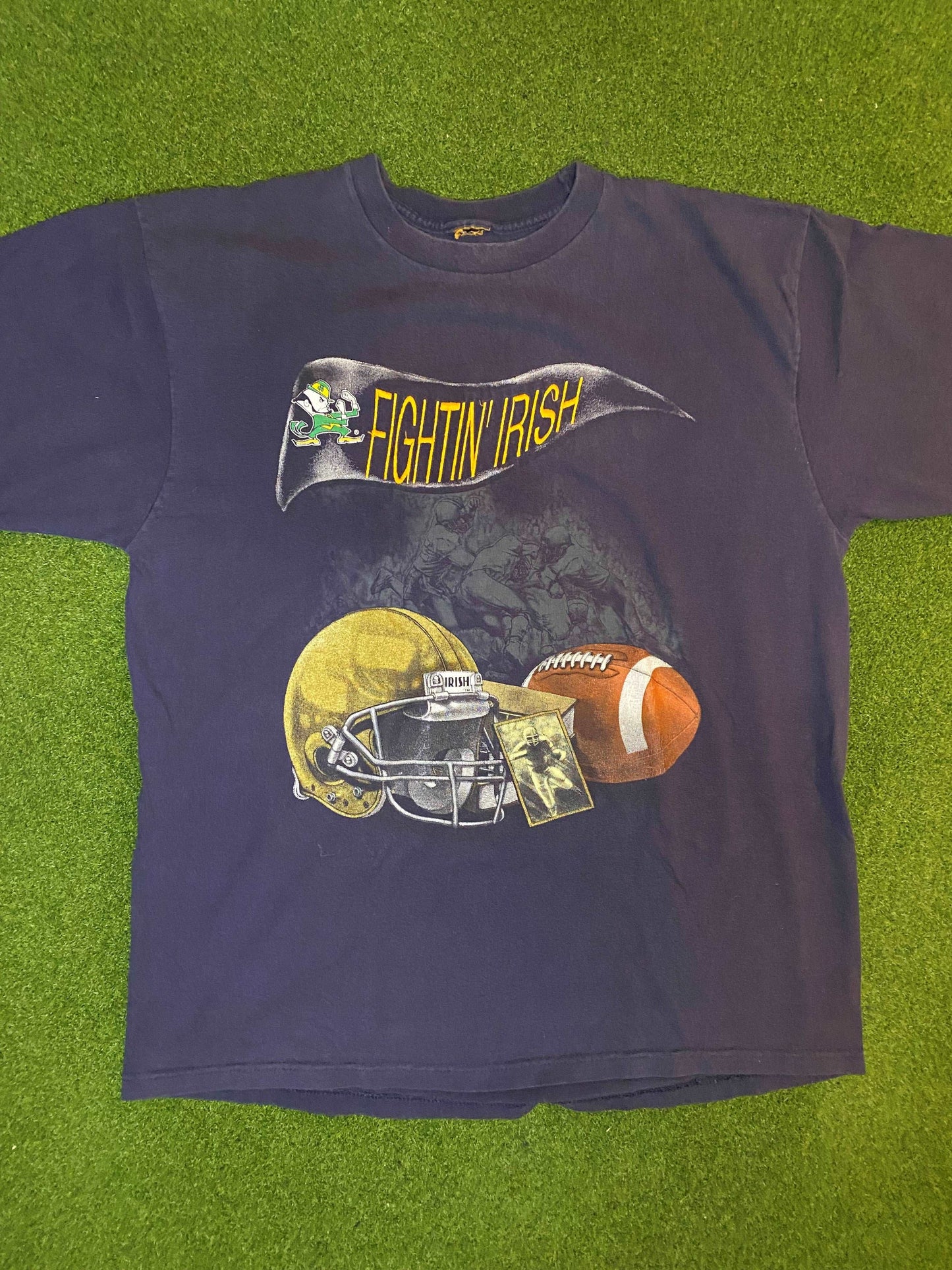 90s Notre Dame Fighting Irish - Vintage College Football Tee Shirt (XL)