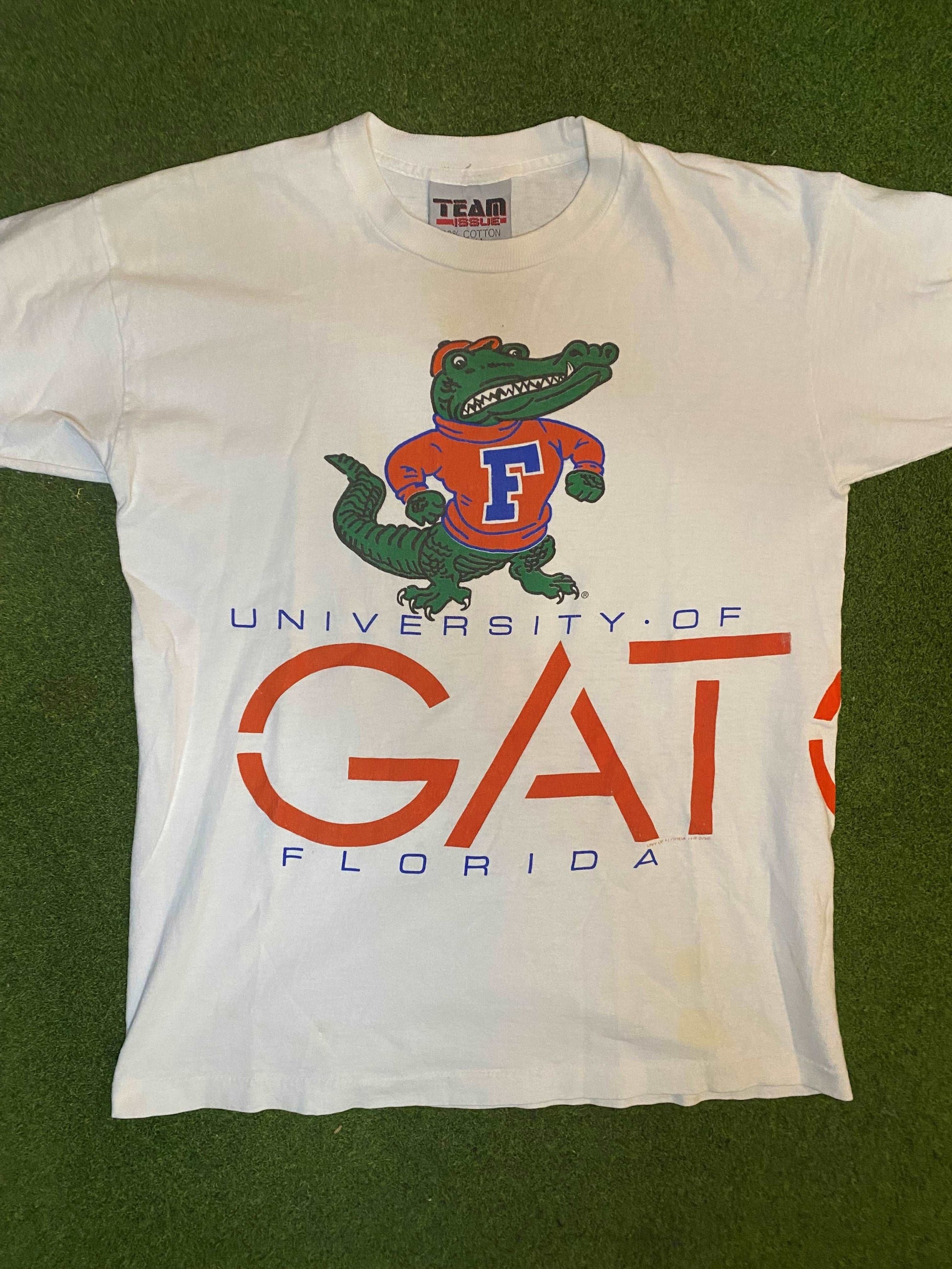 90s Florida Gators - Wrap Around - Vintage College T-Shirt (Small)