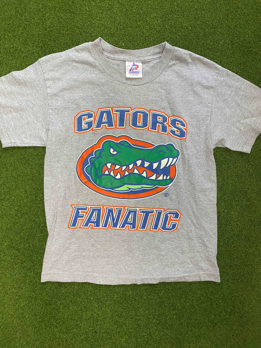 90s Florida Gators - Gators Fanatic - Vintage College Tee Shirt (Youth Medium)