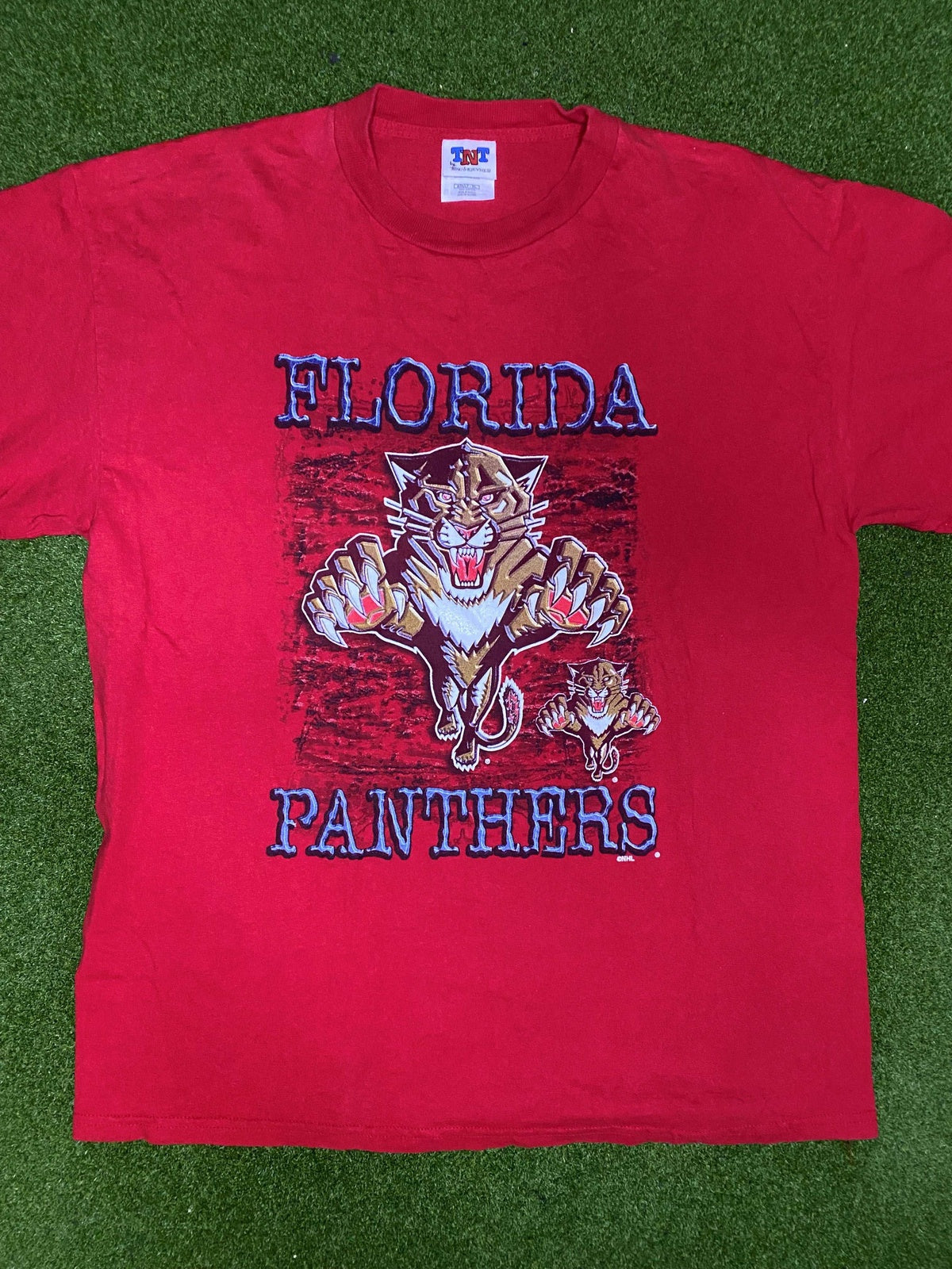 90s Florida Panthers - Big Logo - Vintage NHL Tee Shirt (XL)