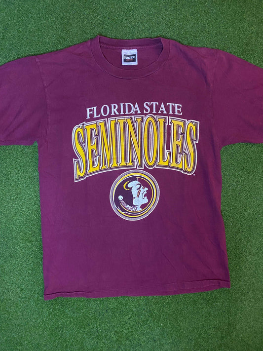 90s Florida State - Vintage College Tee Shirt (Large) Gametime Vintage