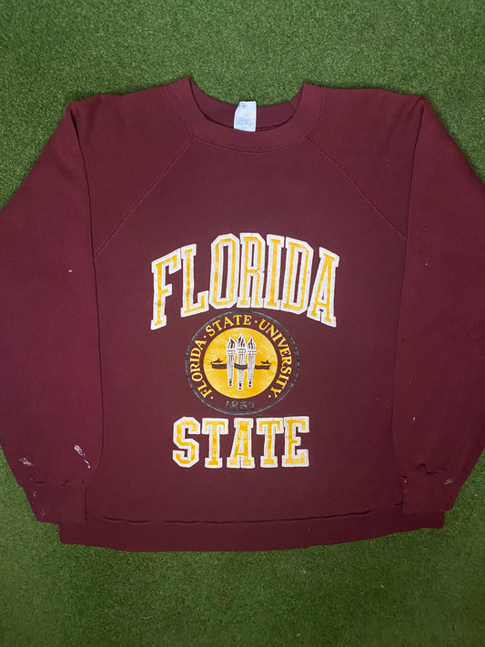 80s Florida State Seminoles - Vintage College Sweatshirt (Large)