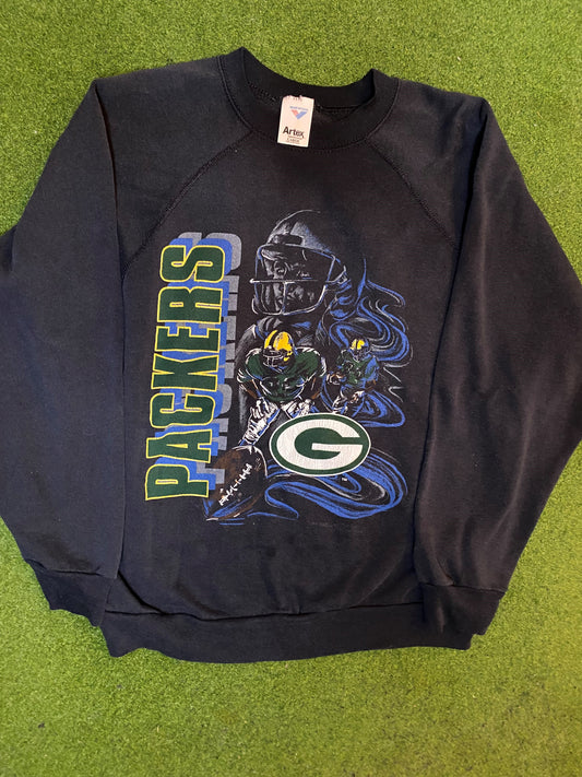 90s Green Bay Packers - Vintage NFL Sweatshirt (Large) Gametime Vintage