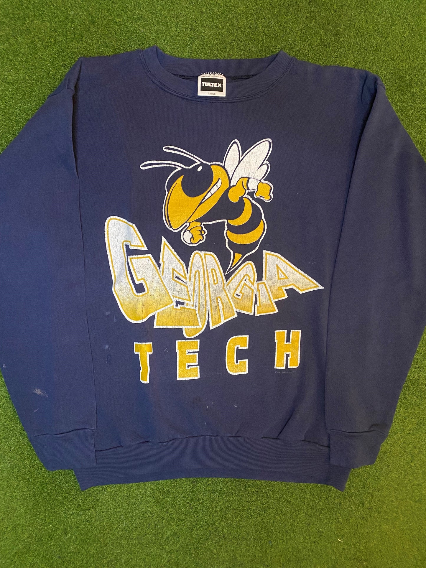 90s Georgia Tech Yellow Jackets - Vintage College Sweatshirt (Large) 