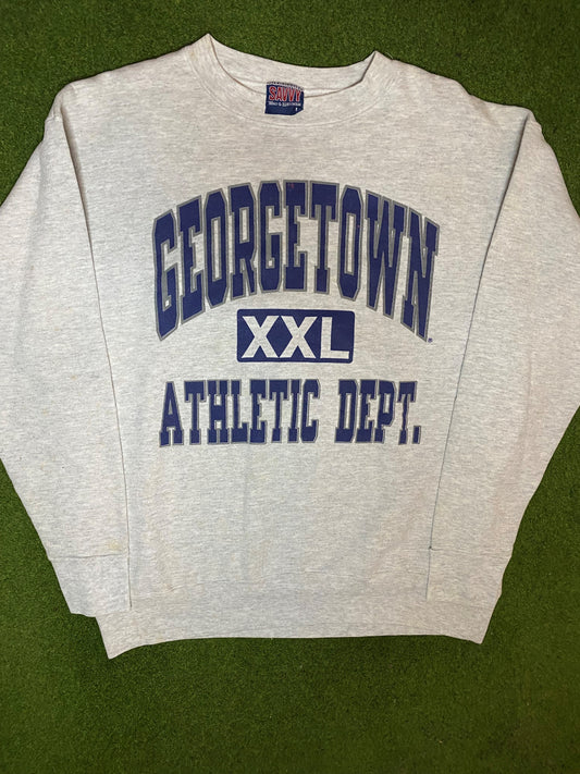 90s Georgetown Hoyas - Vintage College Sweatshirt (Large)