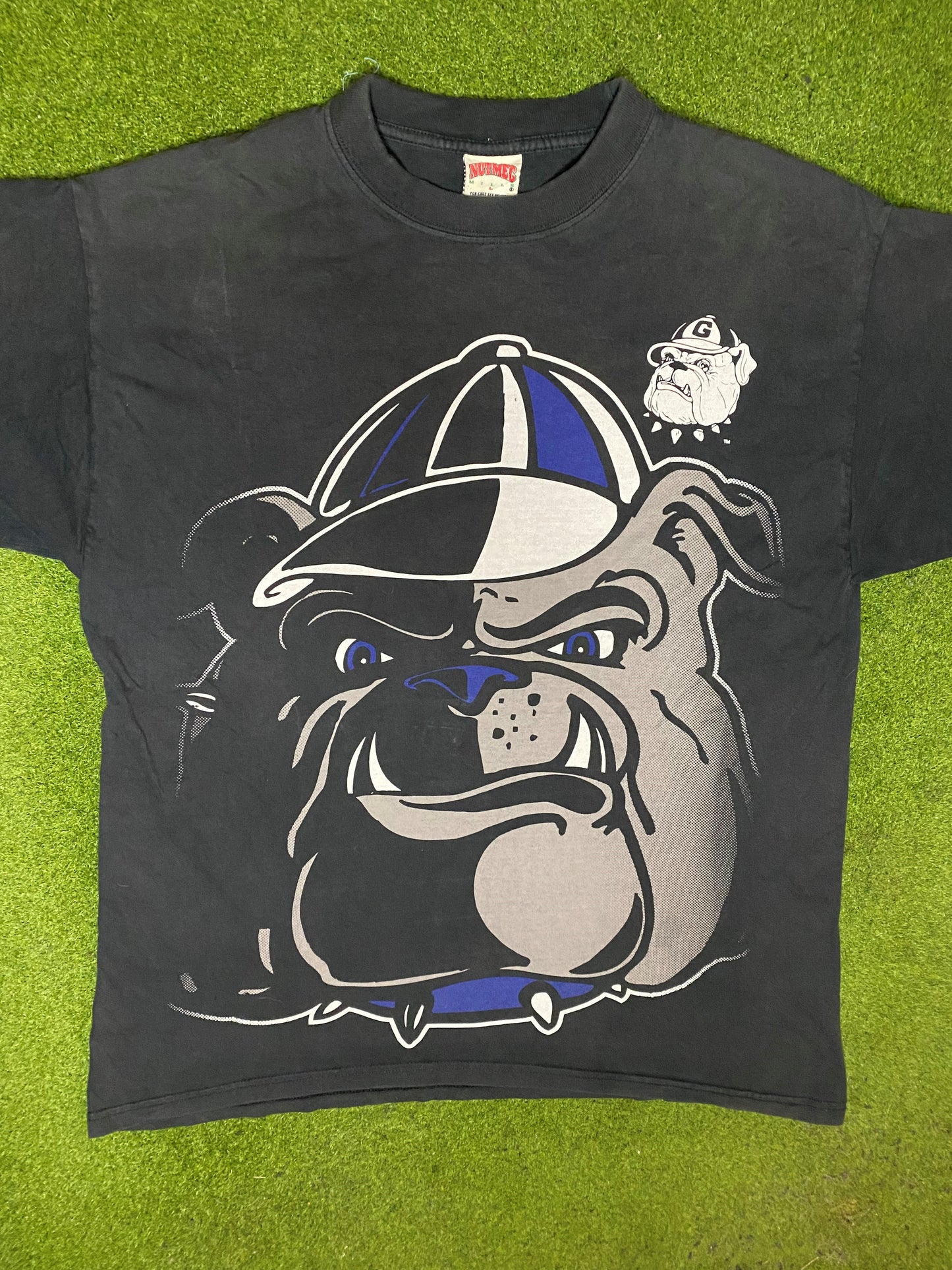 90s Georgetown Hoyas - Big Logo - Vintage College T-Shirt (Large) 