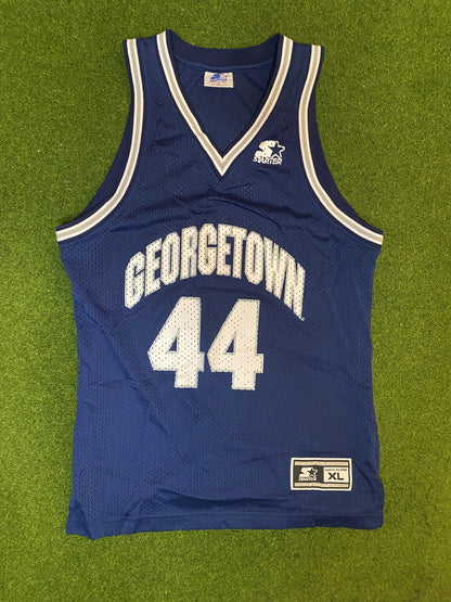 90s Georgetown Hoyas - #44 - Starter - Vintage College Basketball Jersey (Youth XL)