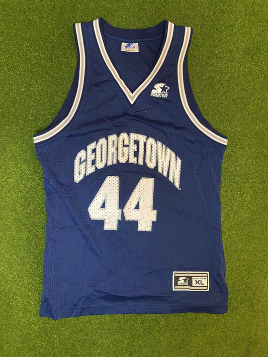 90s Georgetown Hoyas - #44 - Starter - Vintage College Basketball Jersey (Youth XL) Gametime Vintage