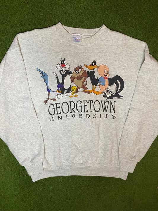 1993 Georgetown Hoyas - Looney Tunes Crossover - Vintage College Sweatshirt (Large)