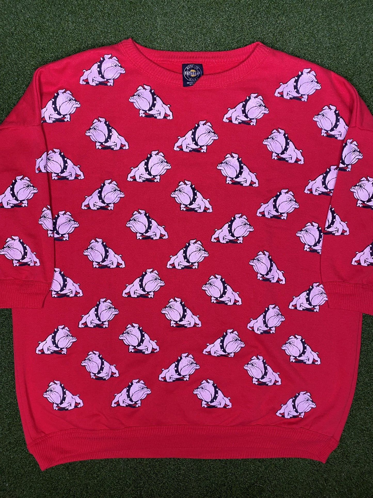 90s Georgia Bulldogs - AOP - Vintage College Short Sleeve Sweatshirt (XL)