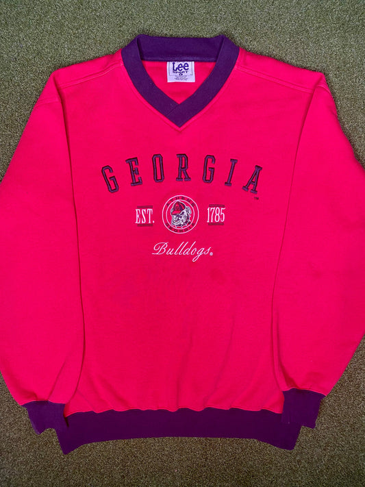 90s Georgia Bulldogs - Vintage College Crewneck Sweatshirt (Large)