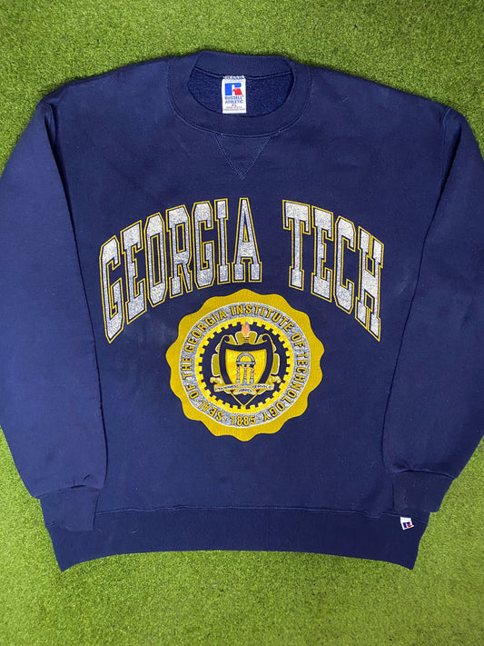 90s Georgia Tech Yellow Jackets - Vintage College Sweatshirt (XL) 