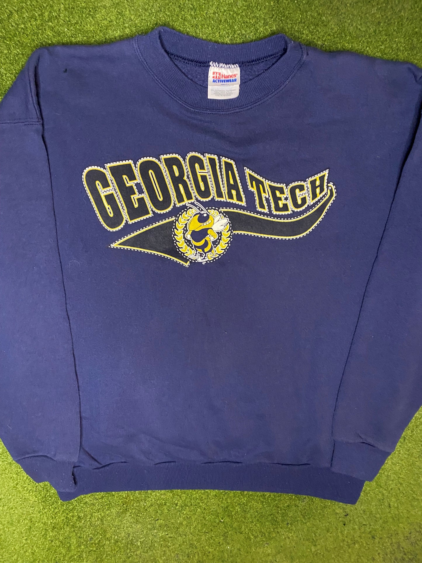 90s Georgia Tech Yellow Jackets - Vintage College Sweatshirt (Large) Gametime Vintage