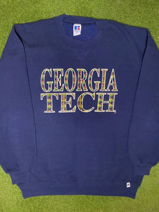 90s Georgia Tech Yellow Jackets - Vintage College Sweatshirt (2XL) 