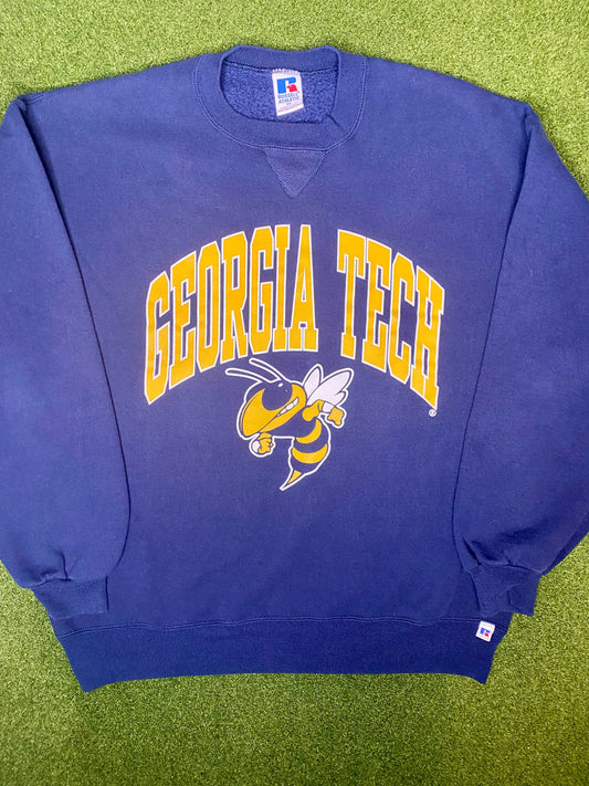 90s Georgia Tech Yellow Jackets - Vintage College Sweatshirt (XL)