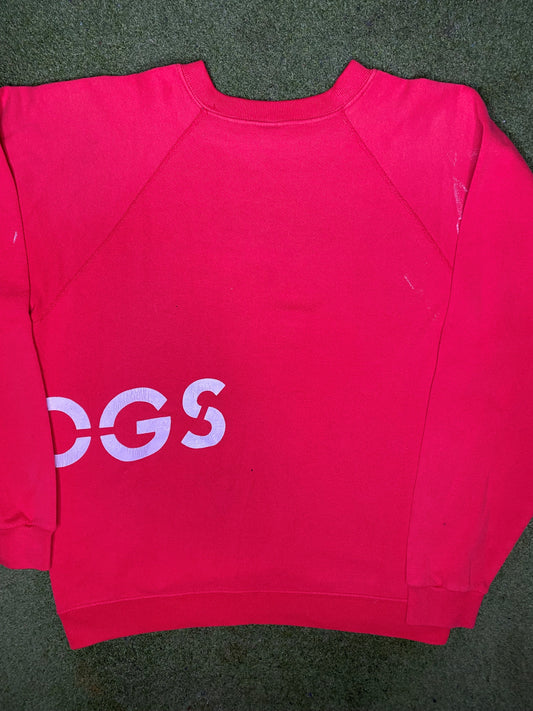 90s Georgia Bulldogs - Wrap Around Print - Vintage College Sweatshirt (Large)