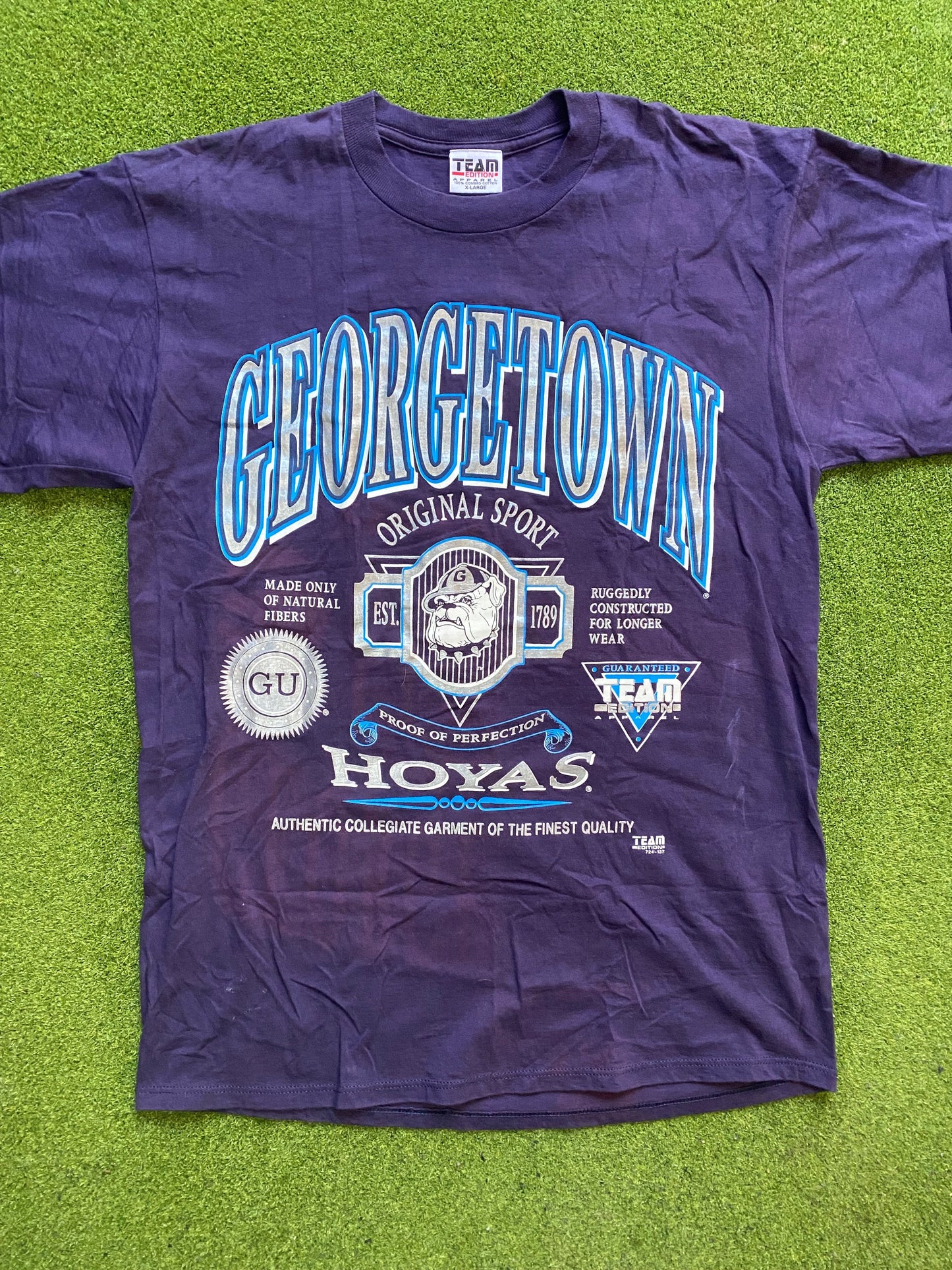 90s Georgetown Hoyas - Vintage University T-Shirt (XL)