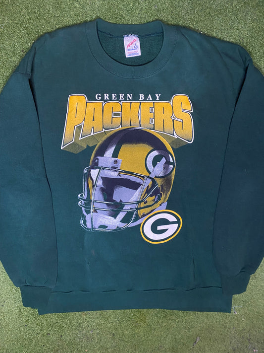 90s Green Bay Packers - Vintage NFL Sweatshirt (Large) Gametime Vintage