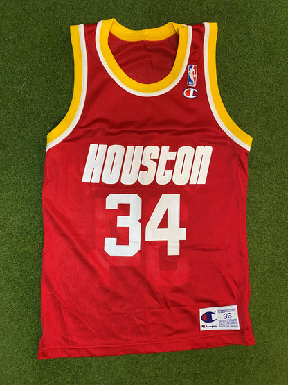 90s Houston Rockets - Hakeem Olajuwon #33 - Champion - Vintage NBA Jersey (36) 