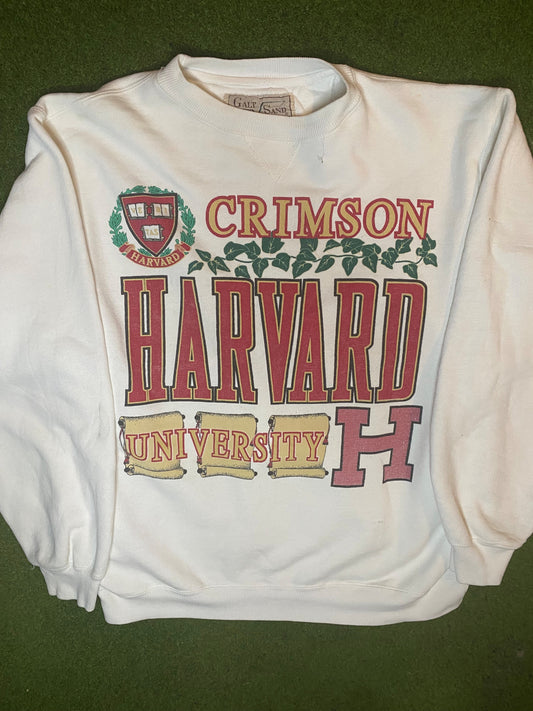 90s Harvard Crimson - Vintage Ivy League Sweatshirt (Medium)