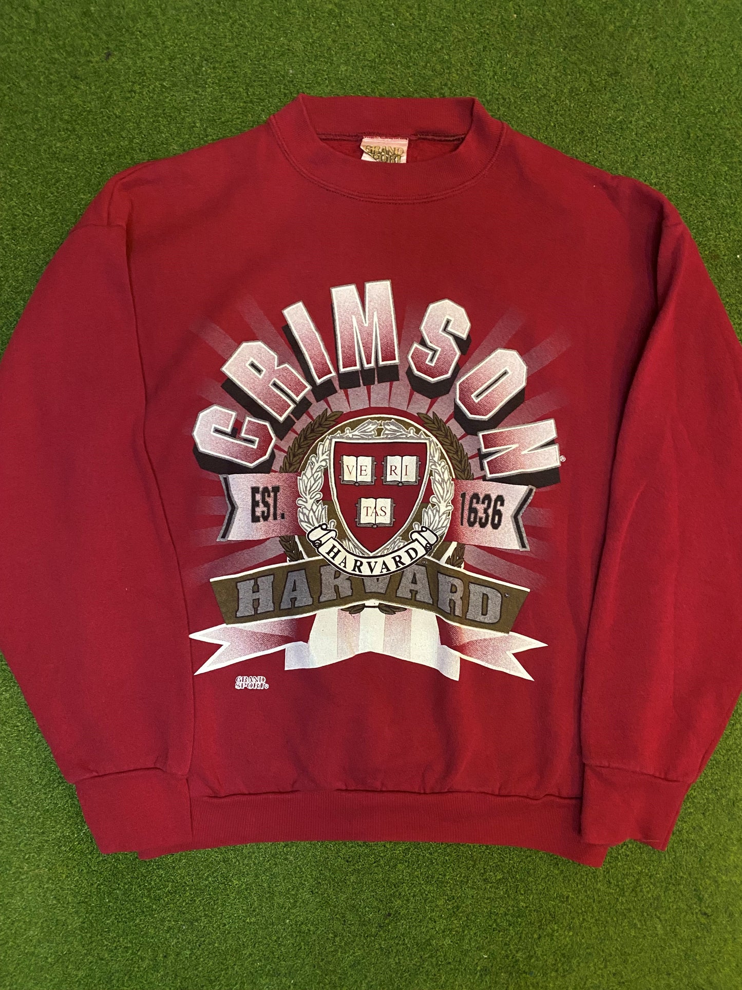 90s Harvard Crimson - Vintage Ivy League Sweatshirt (Large) 