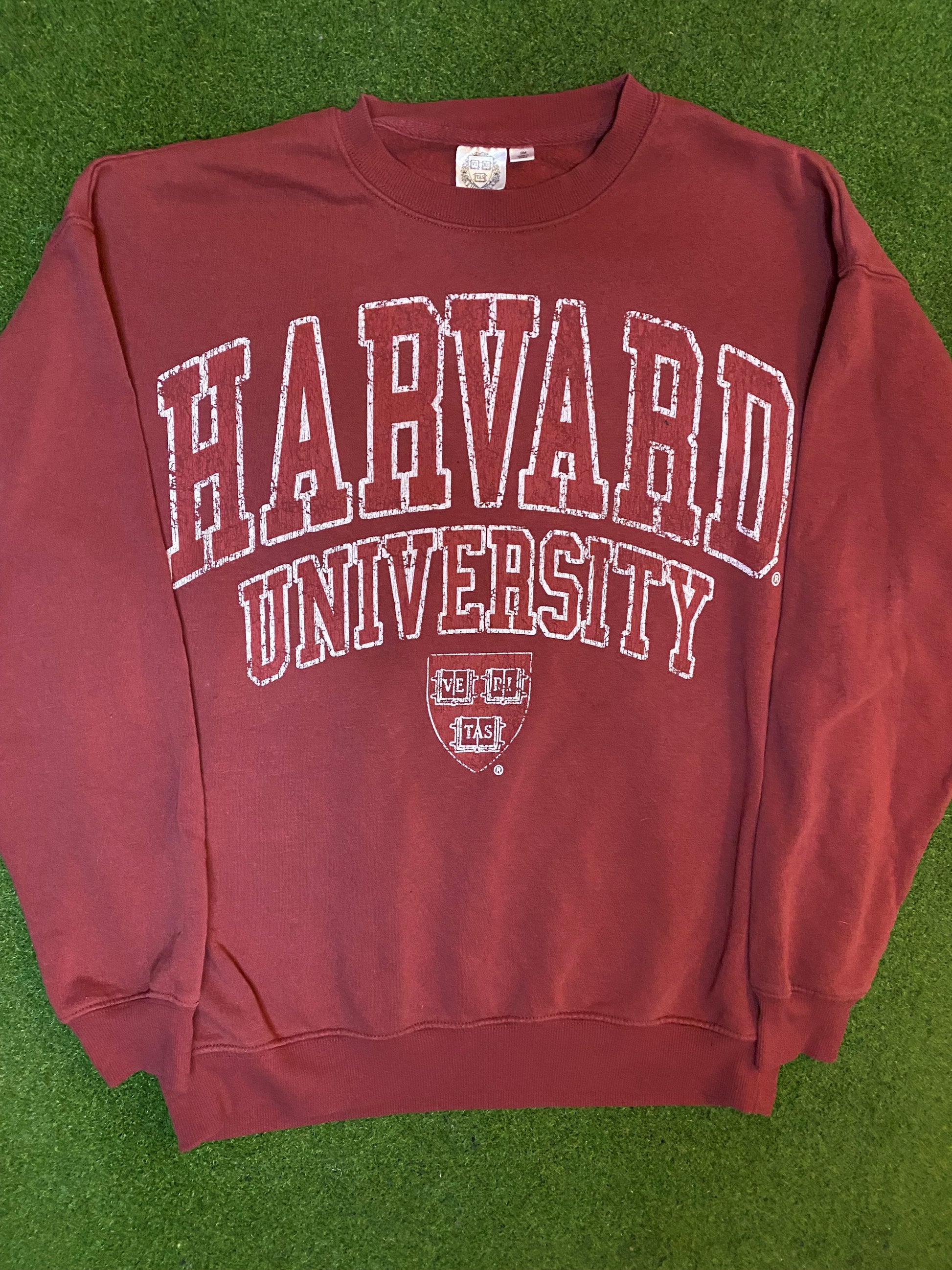 90s Harvard Crimson - Vintage Ivy League Sweatshirt (Small)