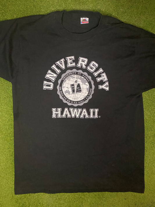 90s Hawaii Rainbow Warriors - Vintage University T-Shirt (XL) - Gametime Vintage