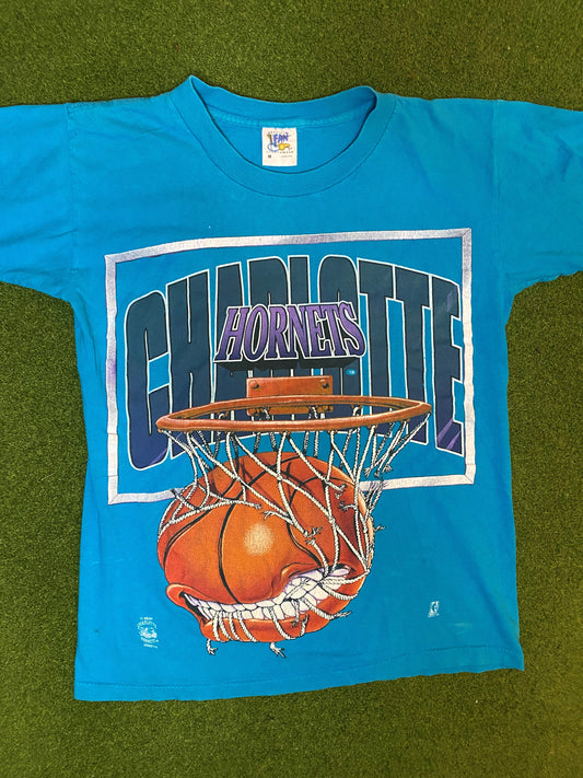 90s Charlotte Hornets - Vintage NBA T-Shirt (Medium)