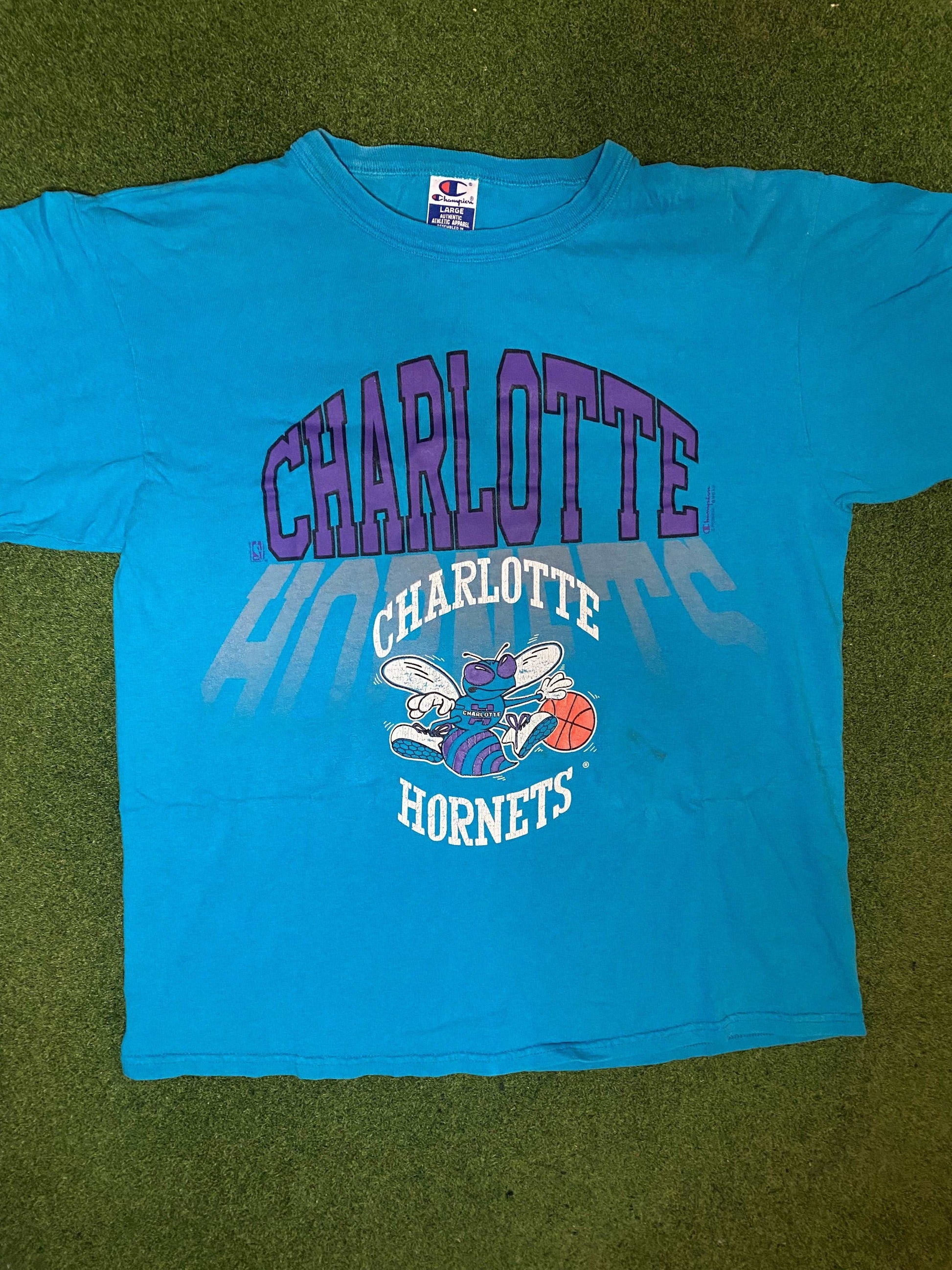 90s Charlotte Hornets - Vintage NBA T-Shirt (Large)