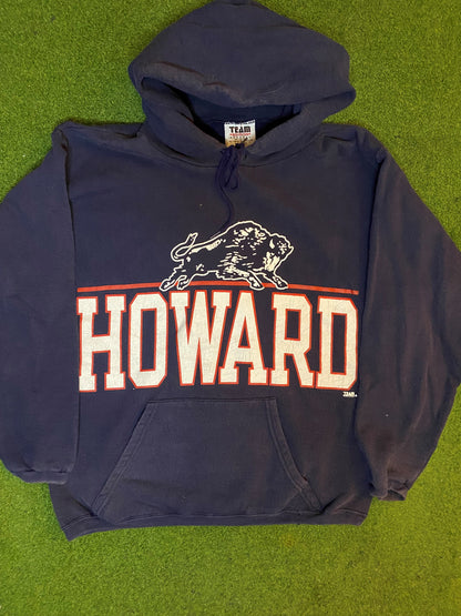 90s Howard Bison - Double Sided - Vintage HBCU Hoodie (Medium)