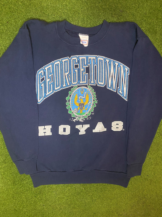 90s Georgetown Hoyas - Vintage College Sweatshirt (Medium) 