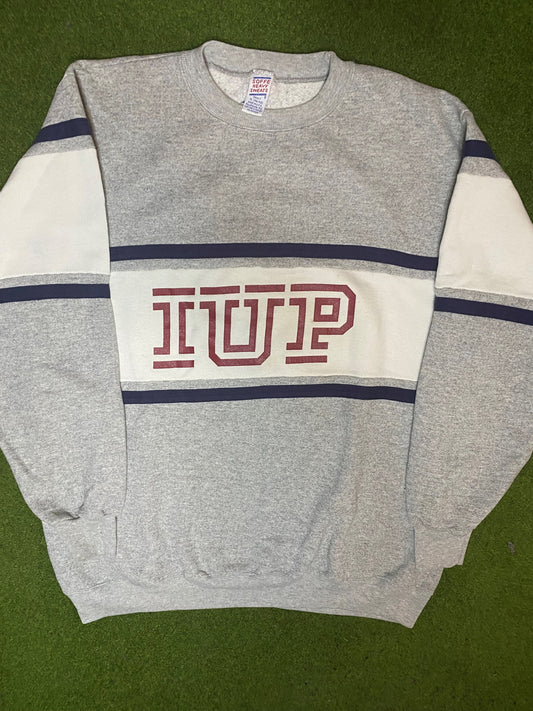 90s IUP Crimson Hawks - Vintage College Sweatshirt (XL) 