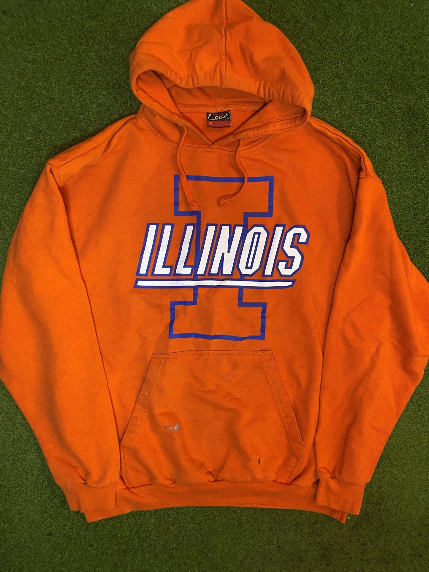 90s Illinois Fighting Illini - Vintage College Hoodie (XL) Gametime Vintage