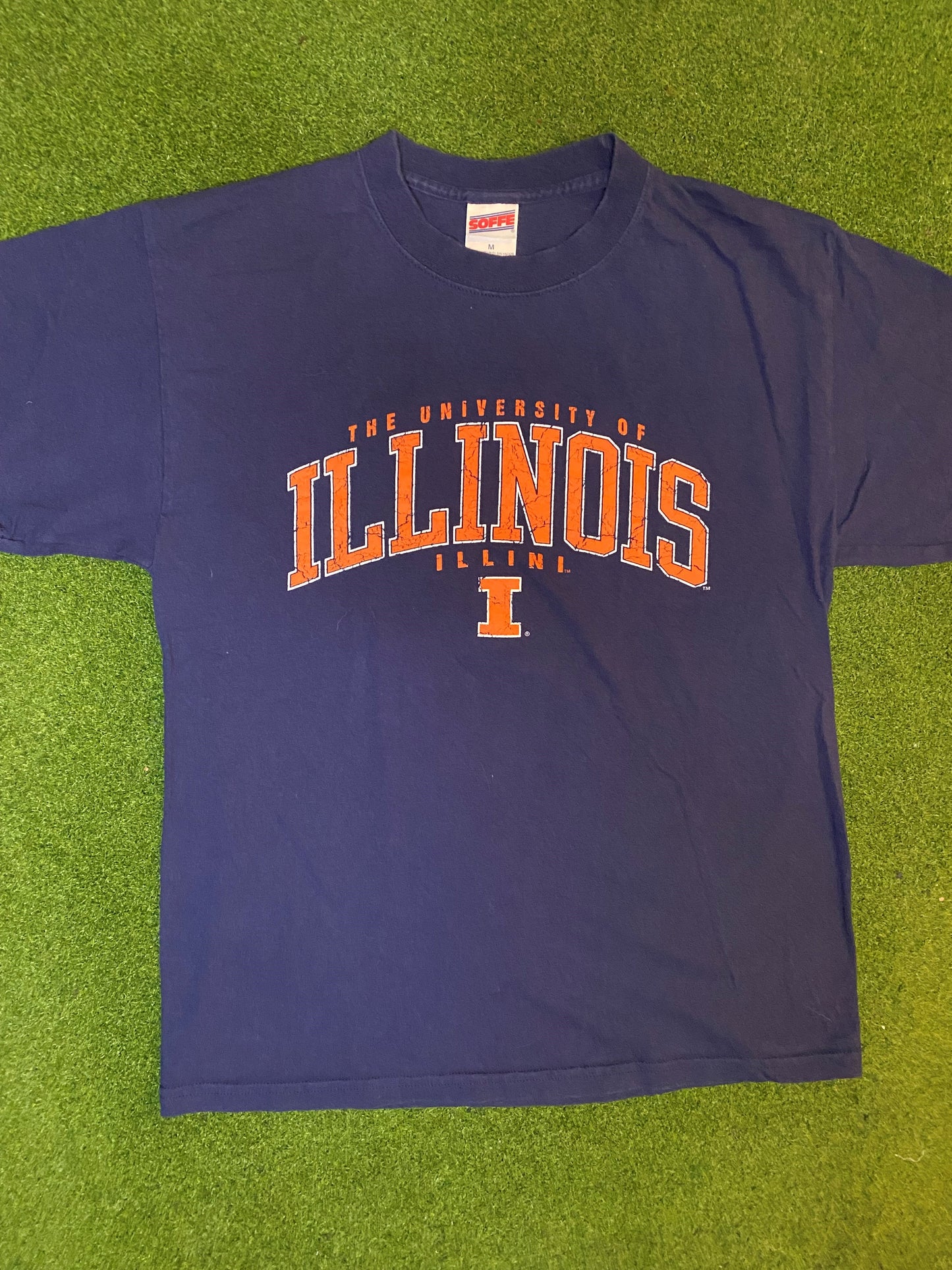 90s Illinois Fighting Illini - Vintage University T-Shirt (Medium)