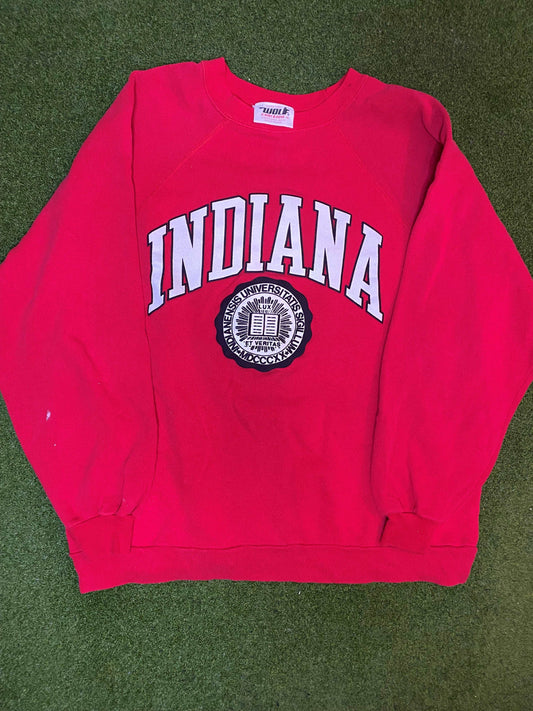 90s Indiana Hoosiers - Vintage University Crewneck Sweatshirt (XL) Gametime Vintage