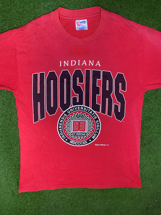 90s Indiana Hoosiers - Vintage University T-Shirt (Medium) Gametime Vintage