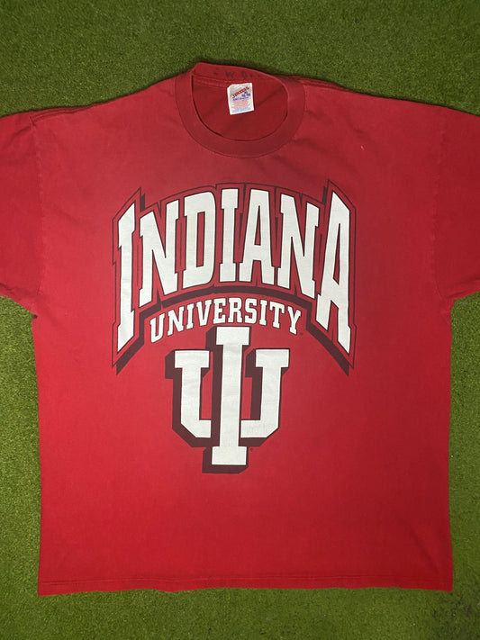 90s Indiana Hoosiers - Vintage College Tee (XL) - Gametime Vintage