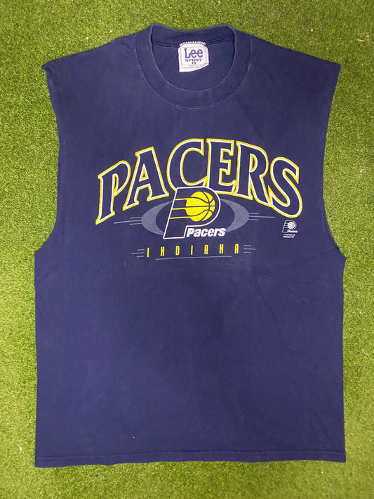 90s Indiana Pacers - Vintage NBA Cutoff (Large)