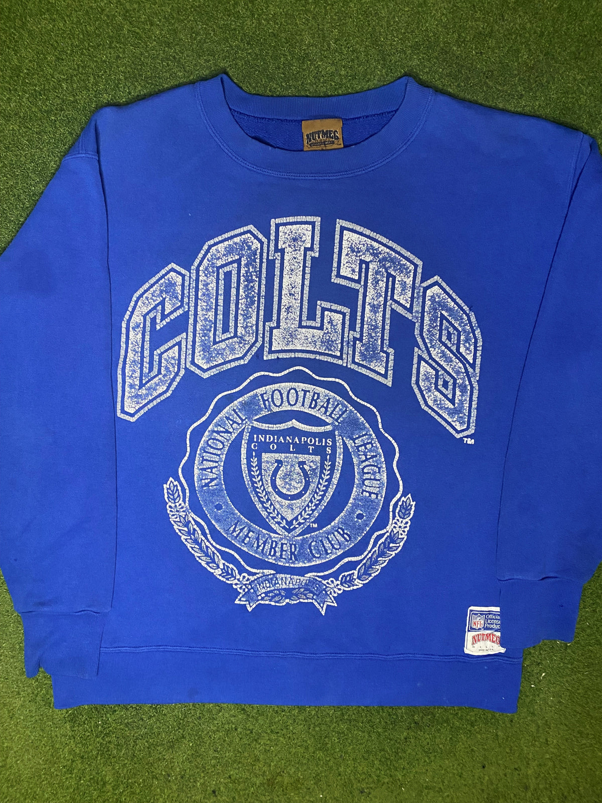 Sudadera vintage de cuello redondo de los Indianapolis Colts de los 90 - NFL (Talla Grande)