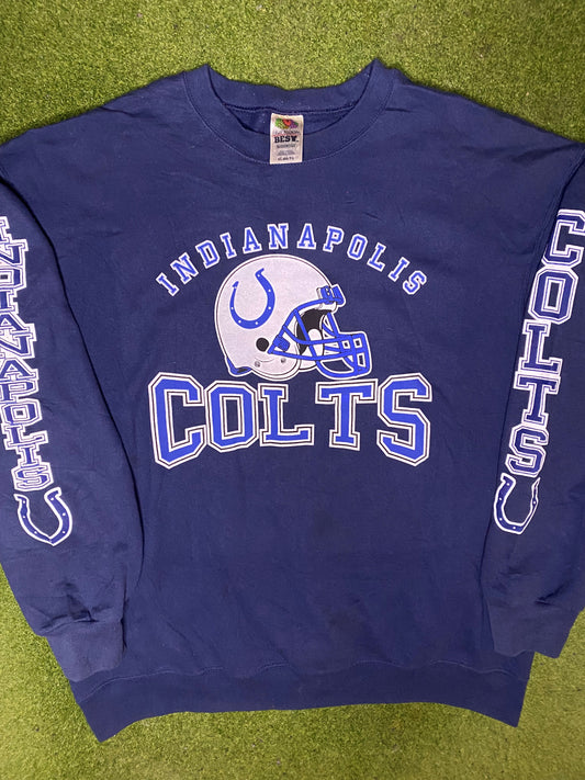 90s Indianapolis Colts - Vintage NFL Sweatshirt (XL) Gametime Vintage