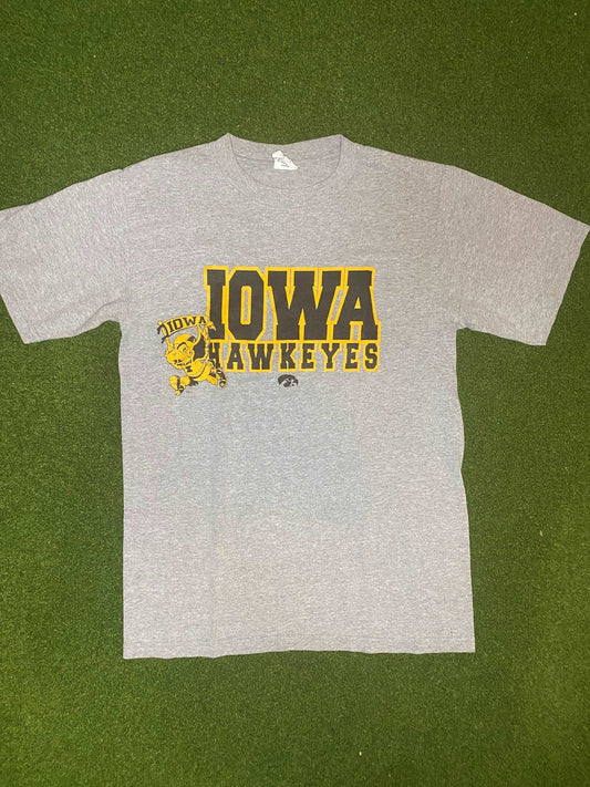 90s Iowa Hawkeyes - Vintage College Tee Shirt (Small) - Gametime Vintage