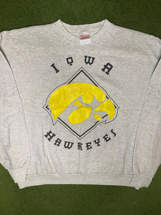 90s Iowa Hawkeyes - Vintage College Sweatshirt (2XL)