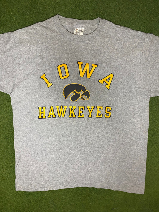 90s Iowa Hawkeyes - Vintage College T-Shirt (Large)