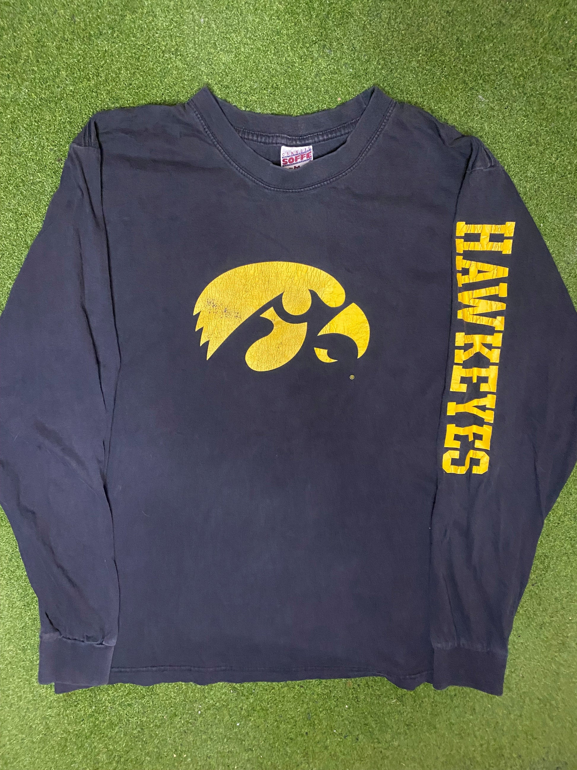 90s Iowa Hawkeyes - Vintage College Long Sleeve (Medium)