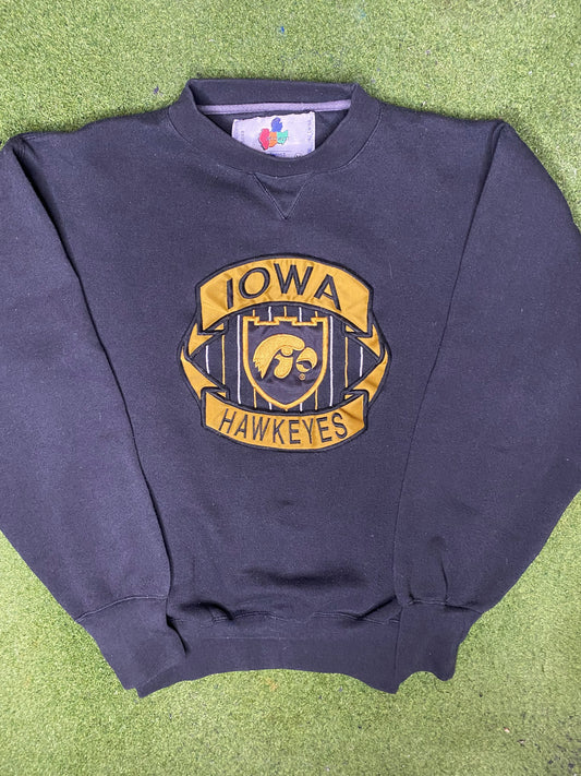 90s Iowa Hawkeyes - Vintage College Crewneck Sweatshirt (Medium)